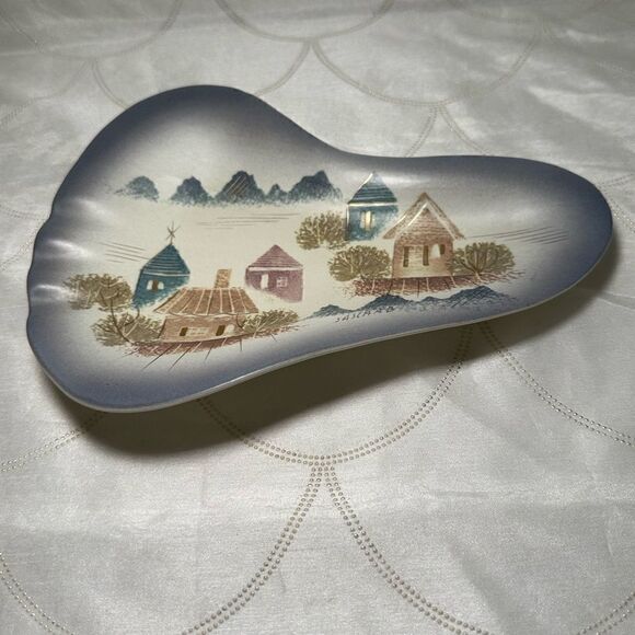 SASCHA B BRASTOFF MID-CENTURY‎ MCM ASHTRAY, DISH - ROOFTOPS - SIGNED - Picture 1 of 14